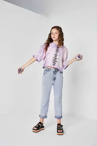T-SHIRT CROPPED AMPLA ROXA
