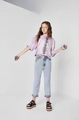 T-SHIRT CROPPED AMPLA ROXA