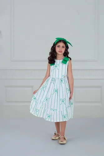 VESTIDO ABALOADO DETALHE LAÇOS OMBROS PRECOCE MVT5122