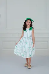 VESTIDO ABALOADO DETALHE LAÇOS OMBROS PRECOCE MVT5122