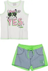 CONJUNTO REGATA E SHORT BRANCO