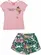 CONJUNTO BLUSA E SHORT FLORIDO ROSA