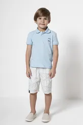 CONJUNTO POLO COM BERMUDA SARJA ESTAMPADA BANANA DANGER 53266
