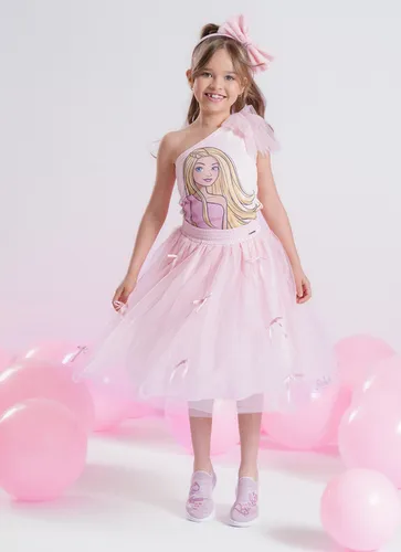 BLUSA RIBANA UM OMBRO SÓ BARBIE LAÇO TULE PITUCHINHUS 40025