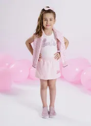 SAIA SHORT MOLETOM PATCHE BARBIE PITUCHINHUS 40027
