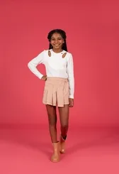 CONJUNTO BLUSA COM RECORTES E SHORT SAIA PRECOCE LCJ5411
