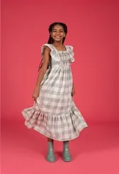 VESTIDO RECORTE XADREZ PRECOCE LVT5424