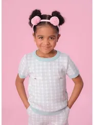 BLUSA TRICOT XADREZ BOLSO BOTÃO JÓIA PITUCHINHUS 28671