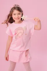 SAIA SHORT MOLETOM FADINHA COM TULE PITUCHINHUS 28728