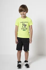 CONJUNTO CAMISETA MOLETINHO LISTRADO BANANA DANGER 53262