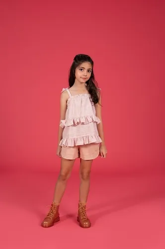 CONJUNTO BLUSA BABADOS E SHORT PRECOCE M2CJ5358