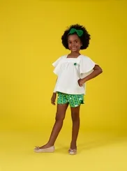 CONJUNTO BLUSA AMPLA E SHORT COM REVEL BRÓCOLIS PRECOCE M2CJ5363
