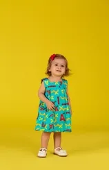 VESTIDO PALA RECORTE NA LATERAL BABADO PRECOCE BVT5290