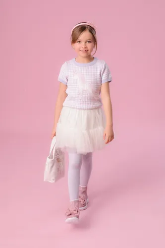 BLUSA TRICOT MC XADREZ UNICÓRNIO CRISTAIS PITUCHINHUS 28640