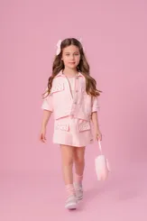 SAIA SHORT BOUCLE LAPELAS BORDADO PITUCHINHUS 28734
