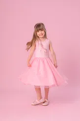 VESTIDO UNICÓRNIO CRISTAL SAIA TULE CORAÇÕES PITUCHINHUS 28799
