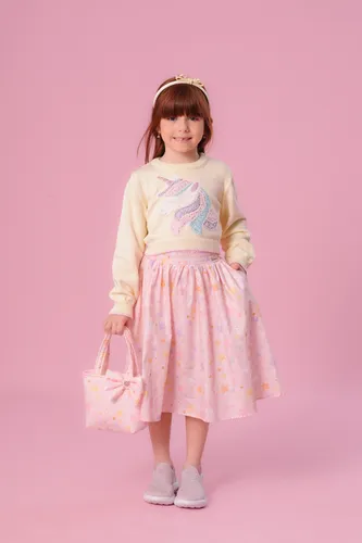 BLUSA TRICOT CROPPED UNICÓRNIO COLORIDO PITUCHINHUS 28663