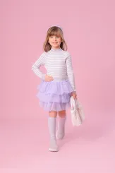 BLUSA TRICOT CANELADA LISTRADA PITUCHINHUS 28649