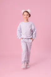 BLUSA MOLETOM BORDADOS PÉROLAS E CRISTAIS PITUCHINHUS 28731