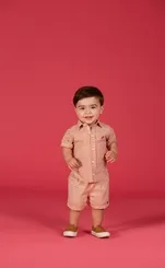 CONJUNTO CAMISA XADREZ E SHORT LINHO PRECOCE BCO5431