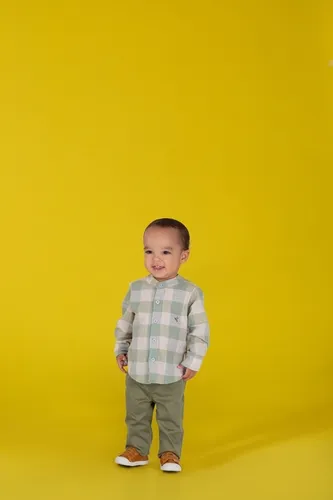 CONJUNTO CAMISA XADREZ GOLA PADRE E CALÇA PRECOCE BCO5436