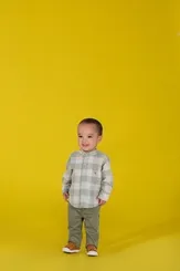 CONJUNTO CAMISA XADREZ GOLA PADRE E CALÇA PRECOCE BCO5436