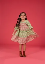 VESTIDO MANGA BARRADO CEREJINHA PRECOCE M2VT5399