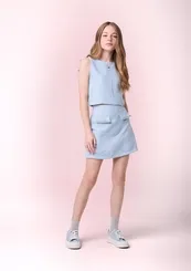 CONJUNTO TOP E SAIA TWEED XADREZ AUTHORIA R5368