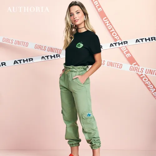 CALÇA SARJA CARGO MILITAR VERDE