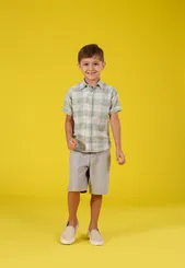 CONJUNTO CAMISA MC BIARRITIZ XADREZ E BERMUDA PRECOCE M2CO5443