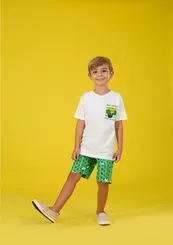 CONJUNTO TSHIRT SILK BRÓCOLIS BON APPETIT E SHORT PRECOCE MCO5451