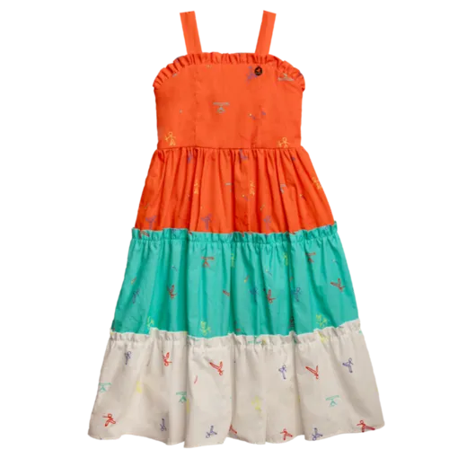 VESTIDO COM RECORTES BABADINHO SOBREPOSIÇÃO PRECOCE M2VT5558