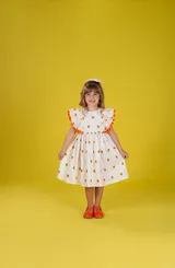 VESTIDO DECOTE NAS COSTAS COM APLICAÇÃO POMPOM PRECOCE MVT5520