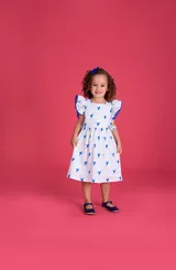 VESTIDO SIANINHA NA MANGA E LAÇOS NAS COSTAS PRECOCE MVT5530