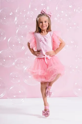 BLUSA COTTON NOZINHO MANGAS TULE SAPATILHA BARBIE PITUCHINHUS 40107