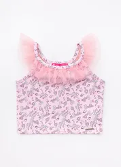 BLUSA CROPPED LIGHT BABADO TULE BARBIE BALLET PITUCHINHUS 40135