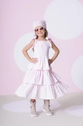 VESTIDO TRICOLINE XADREZ BABADOS RENDINHA PITUCHINHUS 29401