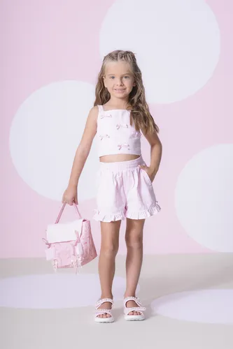 CONJUNTO CROPPED E SHORT LISTRADO BABADINHOS PITUCHINHUS 29404