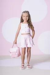 CONJUNTO CROPPED E SHORT LISTRADO BABADINHOS PITUCHINHUS 29404