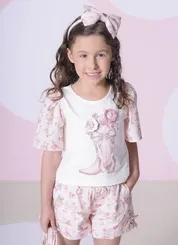 BLUSA COTTON BOTINHA FLORES CROCHÊ MANGAS PITUCHINHUS 29480