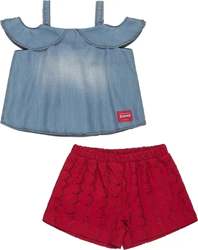 CONJ.BLUSA C/SHORT  JEANS/