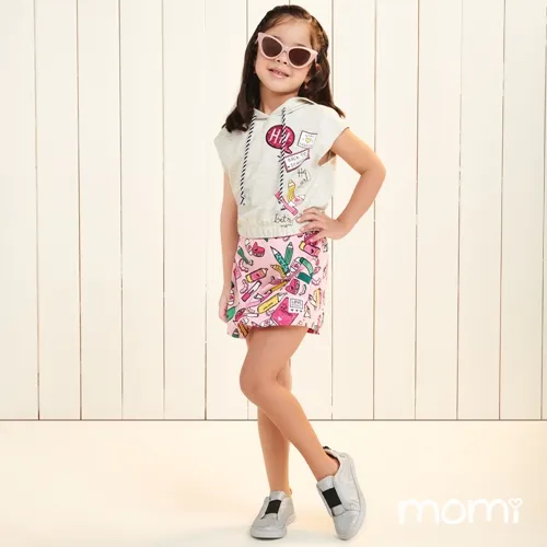 CONJUNTO COLETE/SHORT MESCLA BANANA