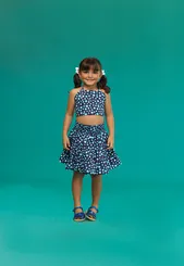 CONJUNTO BLUSA E FRENTE ÚNICA E SAIA CÓS ELÁSTICO PRECOCE M2CJ5792