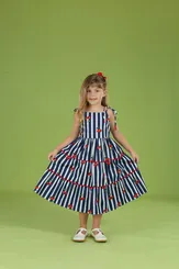 VESTIDO ALÇA AMARRAÇÃO ESTAMPA CEREJA PRECOCE M2VT5686