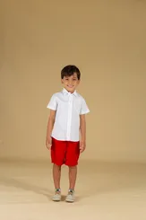 CONJUNTO CAMISA E BERMUDA CARGO VERMELHO PRECOCE MCO5703