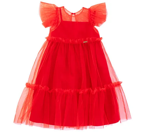 VESTIDO DUPLO SOBREPOSIÇÃO TULE GALLES PRECOCE MVT5658