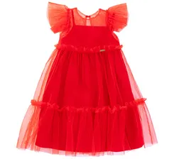 VESTIDO DUPLO SOBREPOSIÇÃO TULE GALLES PRECOCE MVT5658