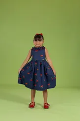 VESTIDO GOLA FRU-FRU E DECOTE NAS COSTAS PRECOCE MVT5659
