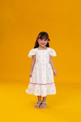 VESTIDO MANGA BABADINHOS ESTAMPA FLAMINGO PRECOCE MVT5753