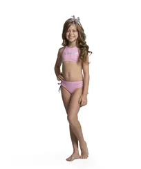 BIQUINI KIDS CROP TAMY SEREIA ROSA
